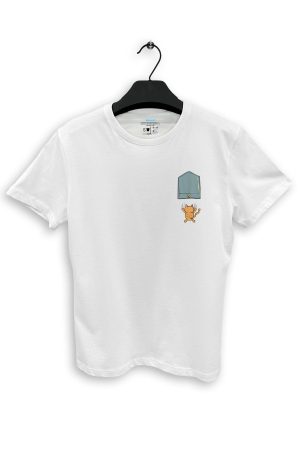 falling-cat-from-the-pocket-unisex-beyaz