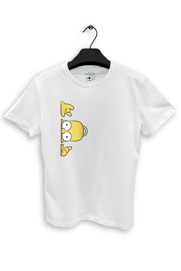 homer-simpson-side-peek-unisex-beyaz