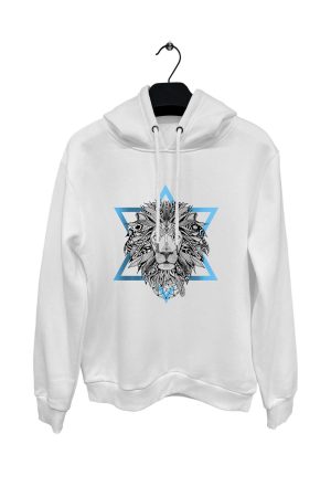 triangle-lion-hoodie-beyaz